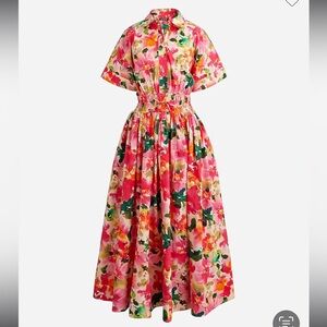 J Crew Elena shirt dress in beautiful floral.  Worn once.  Like new condition